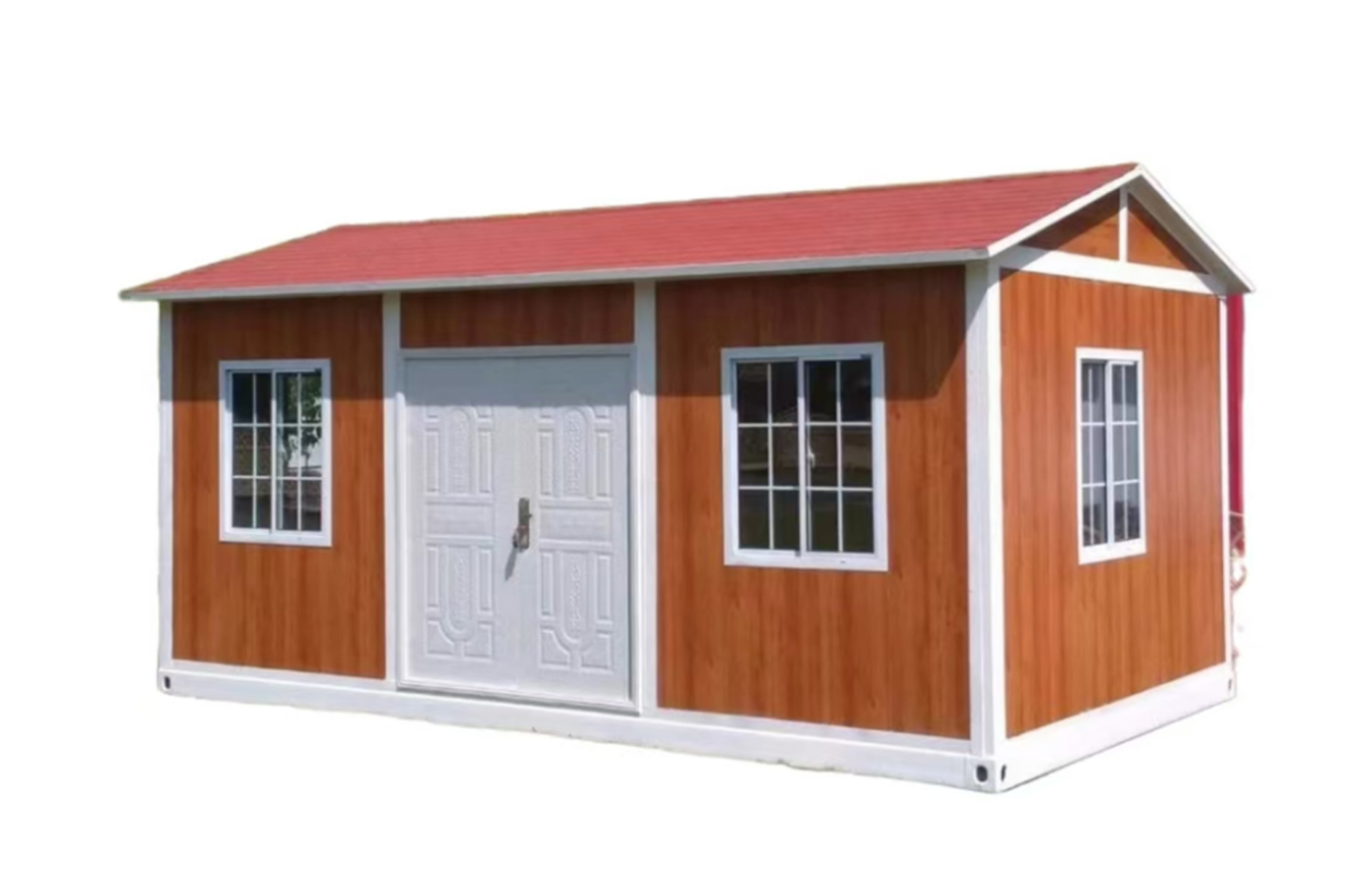 পিচ করা ছাদ এবং বাথরুম সহ 30 ফুট আধুনিক ডিজাইনের ফিক্সড কনটেইনার হাউস জনপ্রিয় বাসস্থান