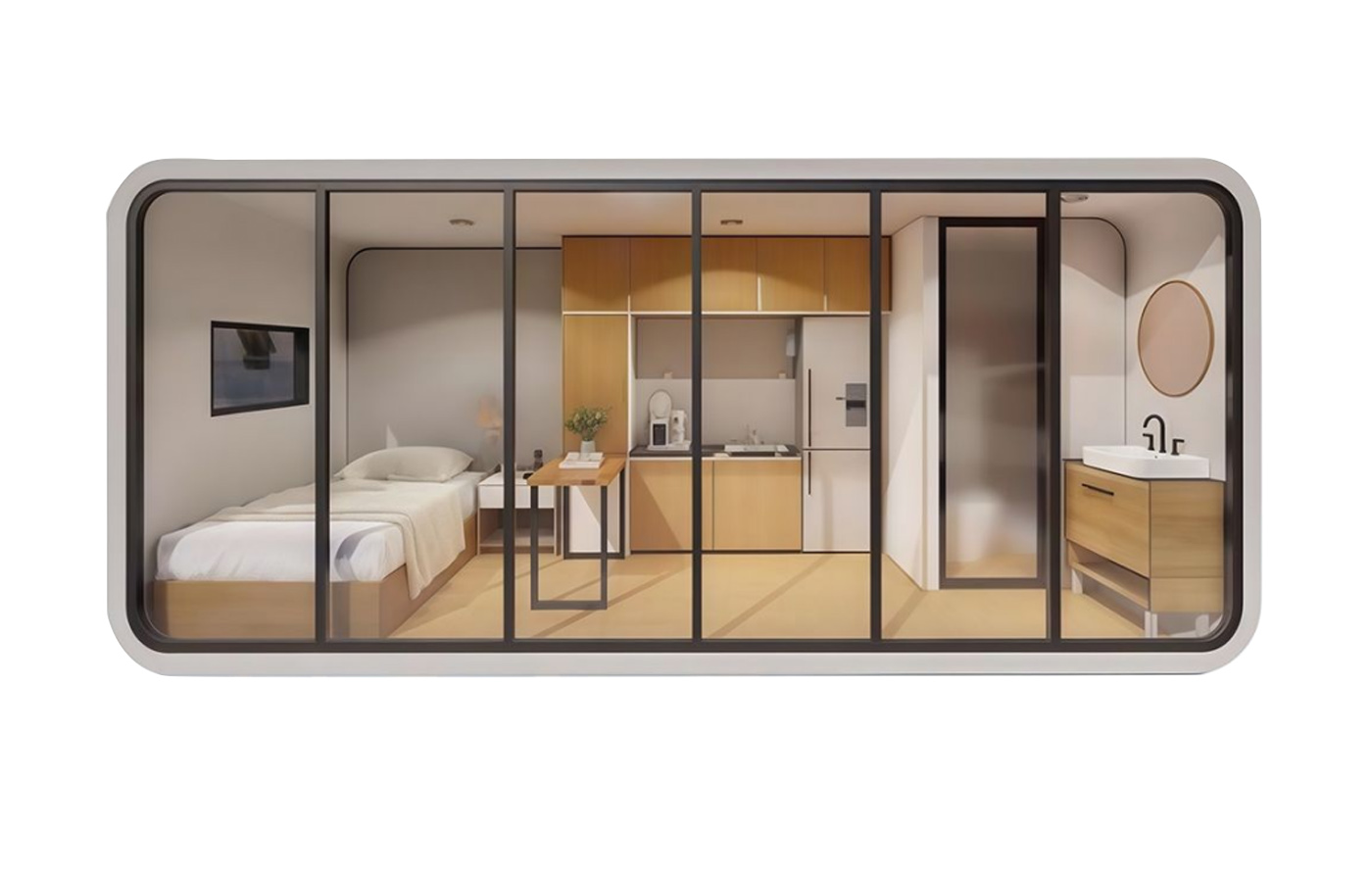 30ft সুন্দর অবকাশ রিসোর্ট হোটেল কাস্টমাইজড সমুদ্রতীরে অ্যাপল কেবিন কন্টেইনার হাউস